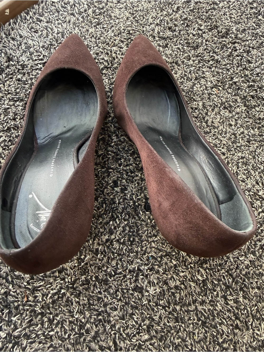 Giuseppe Zanotti Brown Velvet Pointed Toe Stilettos Size 40 - Picture 8 of 12